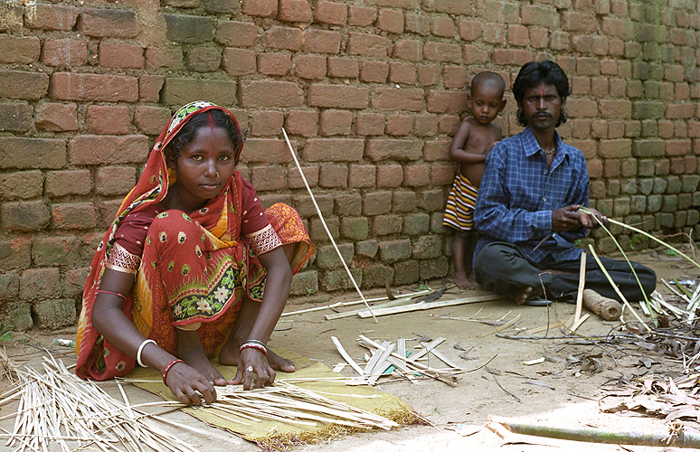 Korbflechter in West-Bengalen  