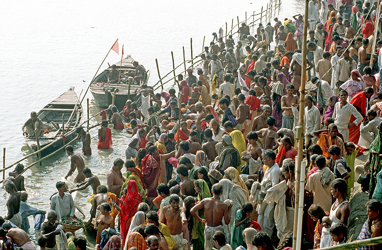 Heiliges Bad in Sonepur, Bihar 